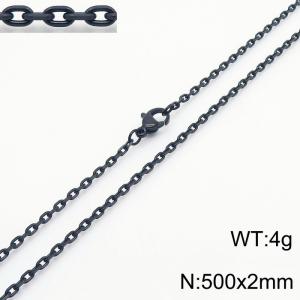 Stainless steel polished edge 0-shaped chain necklace - KN250519-Z