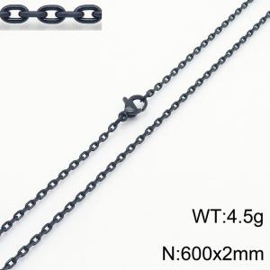 Stainless steel polished edge 0-shaped chain necklace - KN250520-Z