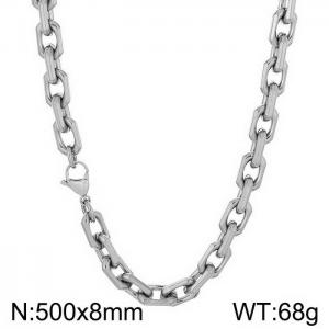 Stainless steel edged O-chain necklace - KN251303-Z