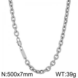 Stainless steel edged O-shaped chain necklace - KN251310-Z