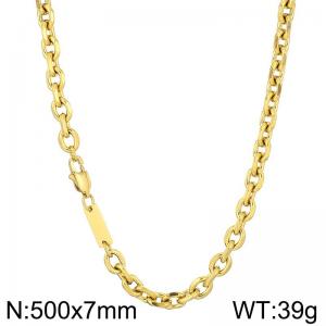 Stainless steel edged O-shaped chain necklace - KN251311-Z