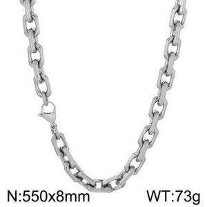 Stainless steel edged O-chain necklace - KN251401-Z