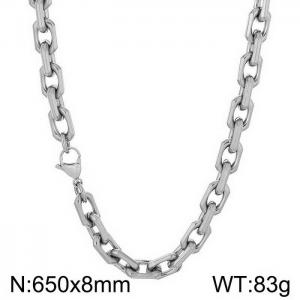 Stainless steel edged O-chain necklace - KN251403-Z