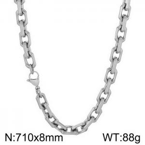 Stainless steel edged O-chain necklace - KN251404-Z
