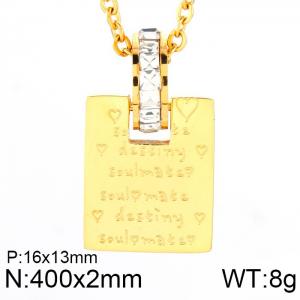SS Gold-Plating Necklace - KN25743-K