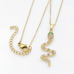 Stainless Steel Stone Necklace - KN260089-KD