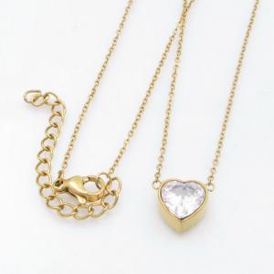 Stainless Steel Stone Necklace - KN260101-MW