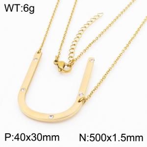 SS Gold-Plating Necklace - KN27444-K