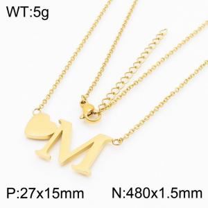 SS Gold-Plating Necklace - KN27648-K
