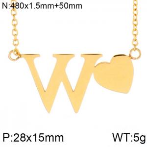 SS Gold-Plating Necklace - KN27658-K
