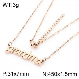 Stainless steel letter necklace - KN281815-LX