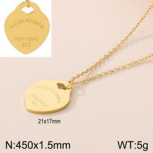 Stainless steel peach heart necklace - KN282235-KLX