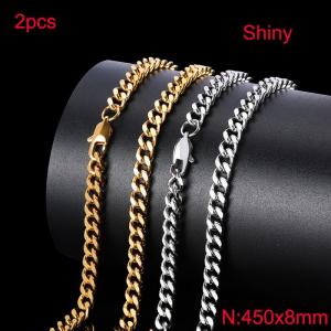 SS Gold-Plating Necklace - KN282299-Z
