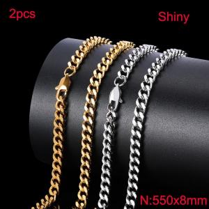 SS Gold-Plating Necklace - KN282301-Z