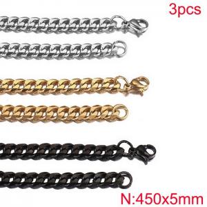 SS Gold-Plating Necklace - KN282305-Z
