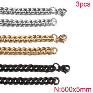 SS Gold-Plating Necklace - KN282306-Z