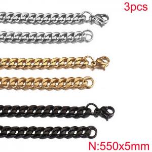 SS Gold-Plating Necklace - KN282307-Z