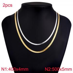 SS Gold-Plating Necklace - KN282310-Z