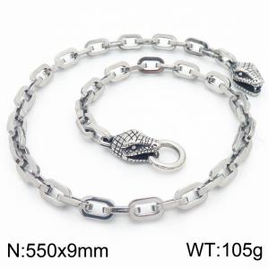 9*550mm Retro stainless steel double snakehead o-chain for men - KN282390-Z