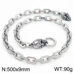500mm Minimalist men's stainless steel skull necklace - KN282397-Z
