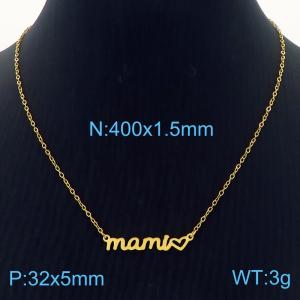 European and American fashion stainless steel creative mom English letter temperament gold necklace - KN282723-KLX
