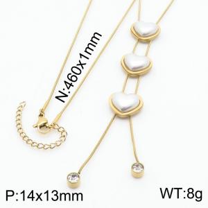 Stainless Steel Stone Necklace - KN282744-HJ