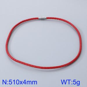 Stainless Steel Leather Necklaces - KN282868-TXH