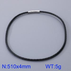 Stainless Steel Leather Necklaces - KN282881-TXH