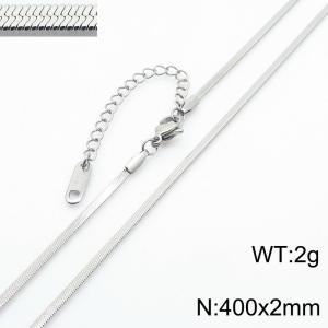 Stainless steel blade chain necklace - KN282902-Z