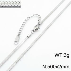 Stainless steel blade chain necklace - KN282904-Z-