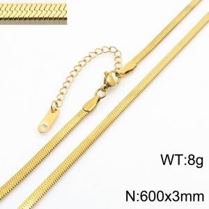 Stainless steel blade chain necklace - KN282911-Z