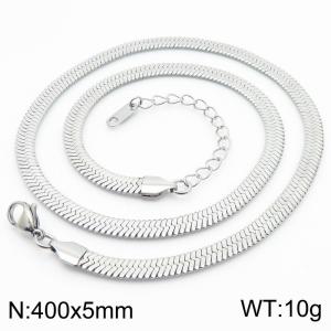 Stainless steel blade chain necklace - KN282927-Z
