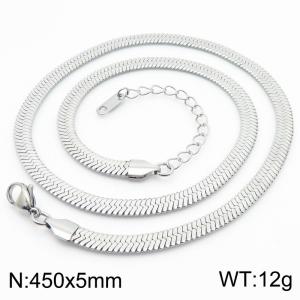 Stainless steel blade chain necklace - KN282928-Z