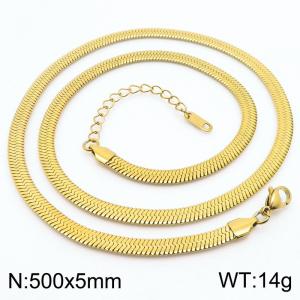 Stainless steel blade chain necklace - KN282934-Z