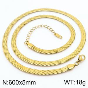 Stainless steel blade chain necklace - KN282936-Z