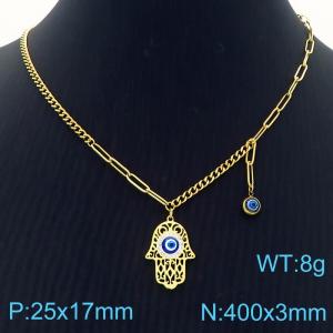 SS Gold-Plating Necklace - KN283086-HM