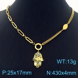 SS Gold-Plating Necklace - KN283087-HM