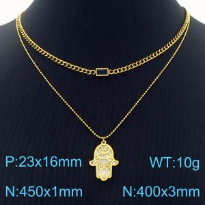 SS Gold-Plating Necklace - KN283088-HM