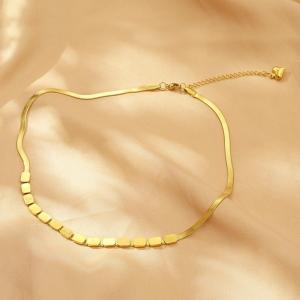 SS Gold-Plating Necklace - KN283214-CM