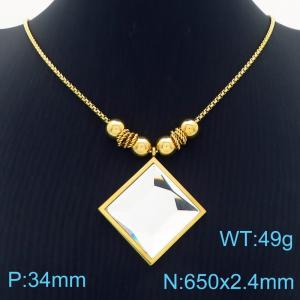 SS Gold-Plating Necklace - KN283232-CX