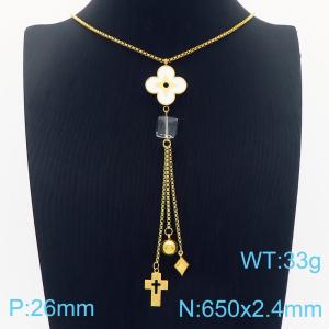 SS Gold-Plating Necklace - KN283234-CX