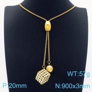 SS Gold-Plating Necklace - KN283237-CX