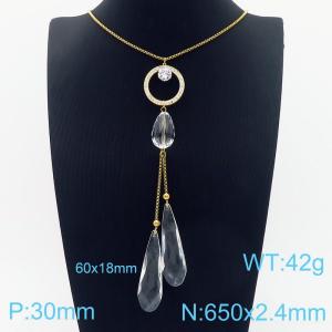 SS Gold-Plating Necklace - KN283239-CX