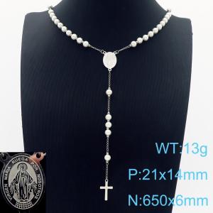 Stainless Steel Rosary Necklace - KN283259-YU
