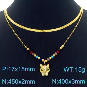 SS Gold-Plating Necklace - KN283358-HM