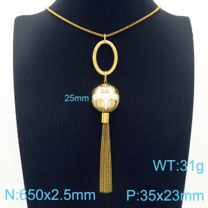 SS Gold-Plating Necklace - KN283361-CX
