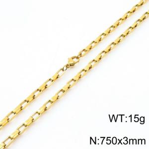 Stainless steel rectangular box chain necklace - KN283445-Z