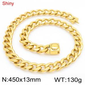 SS Gold-Plating Necklace - KN283847-Z