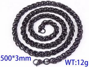 Stainless Steel Black-plating Necklace - KN28386-Z