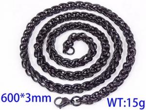 Stainless Steel Black-plating Necklace - KN28387-Z